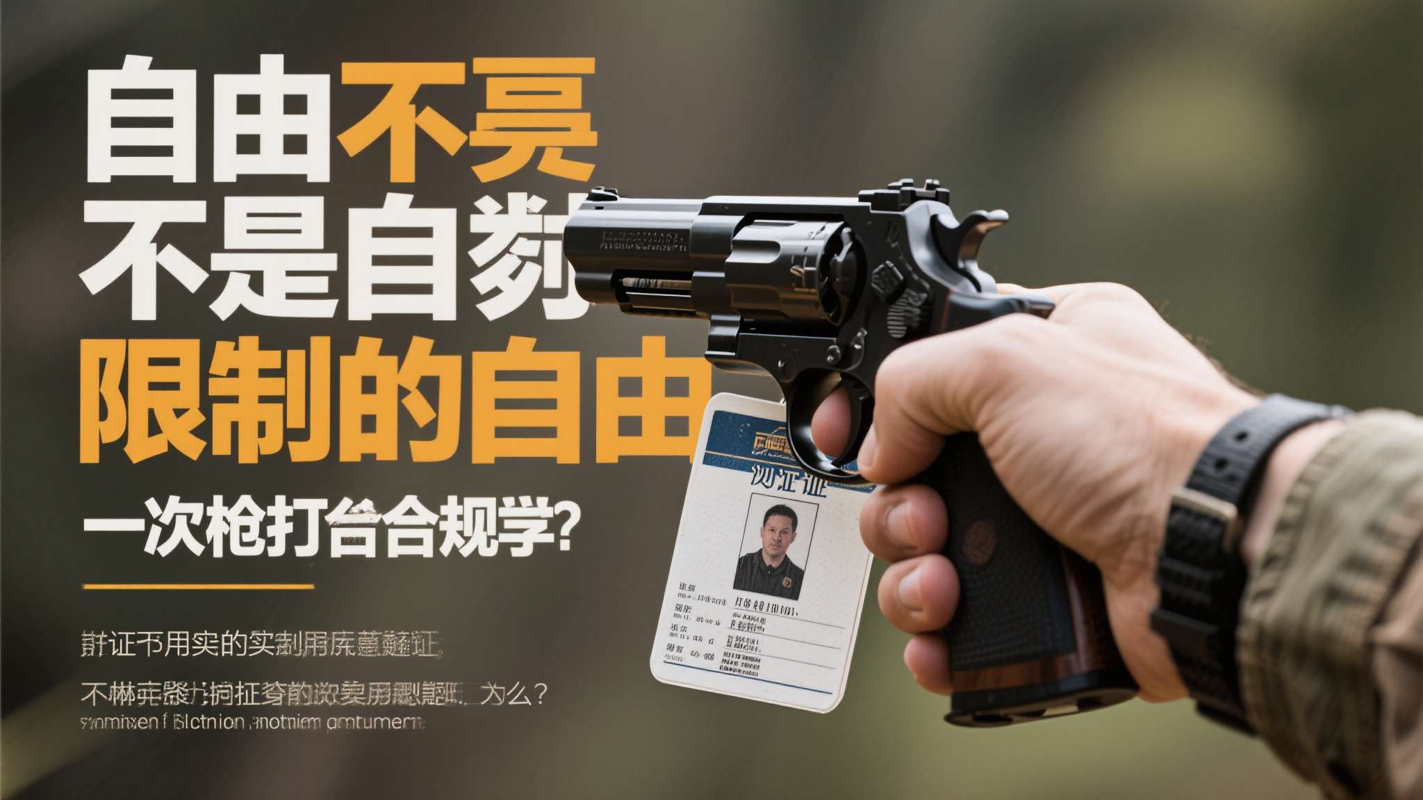 自由不是无限制的自由，执照也不是随意滥用的通行证。 每一次扣动扳机之前，你都需要